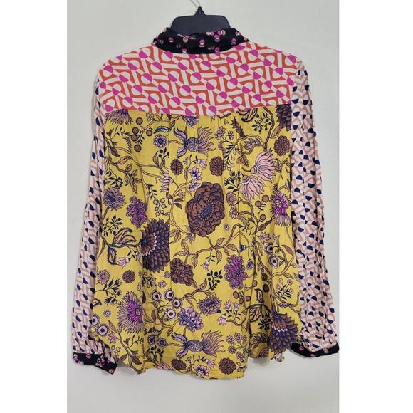 New Maeve x Anthropologie PAZ Button Down 1X Multicolored Floral Abstract Blouse - Picture 7 of 12